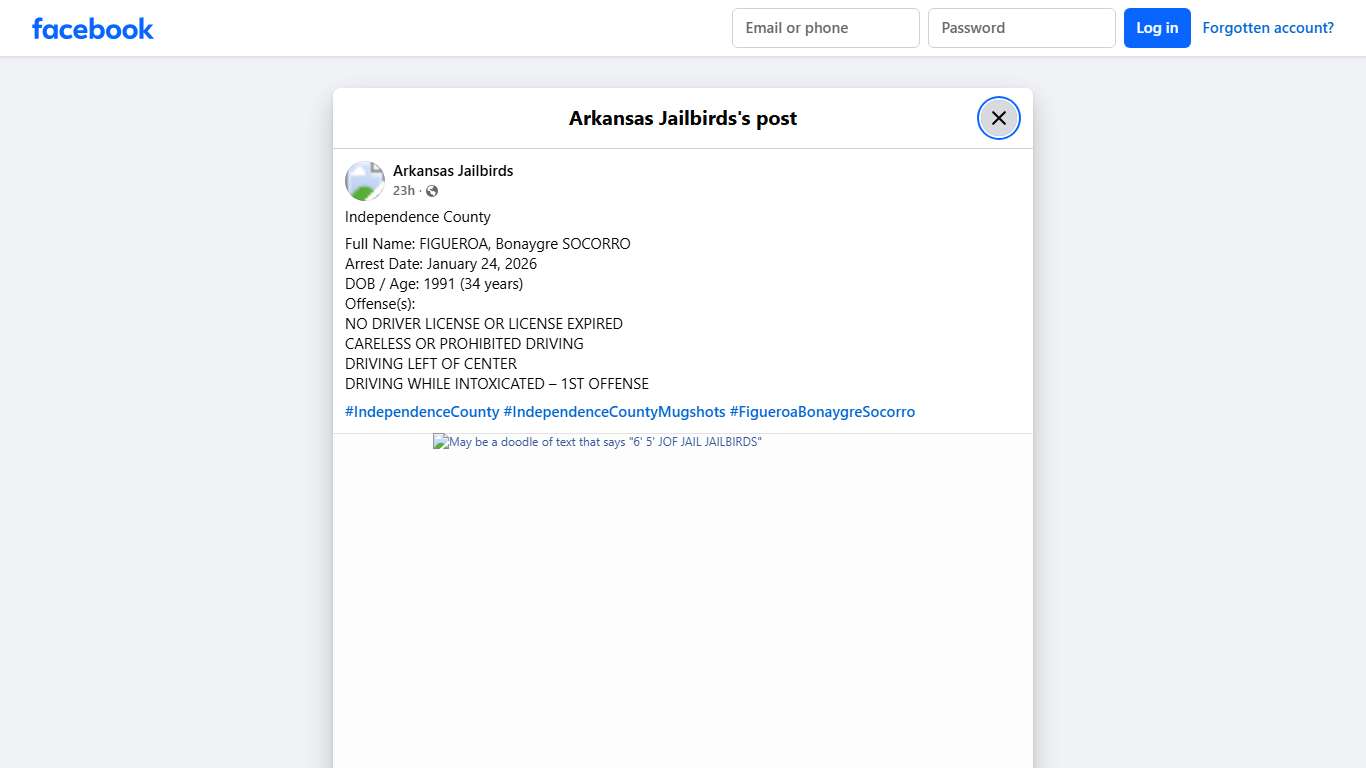 Independence County Full Name:... - Arkansas Jailbirds Facebook